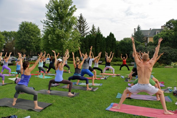 Practicing Yoga in the Park